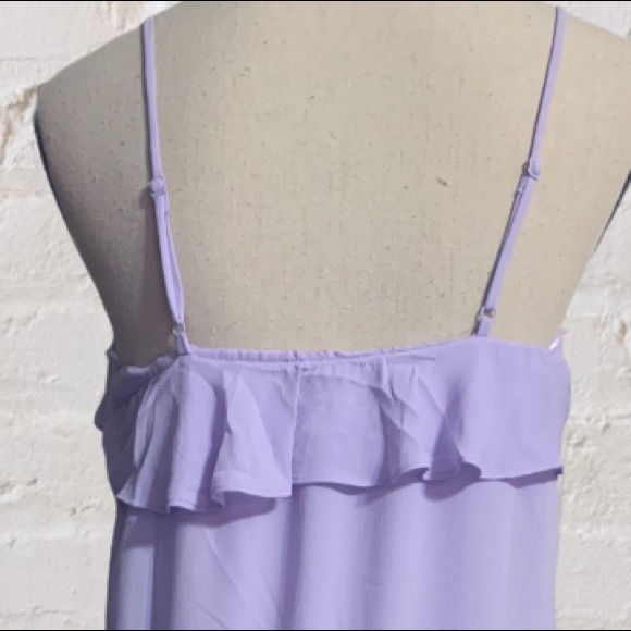 ❌DONATED❌Lilac Purple Ruffled Cascading Tie Waist Dress - Picture 8 of 14